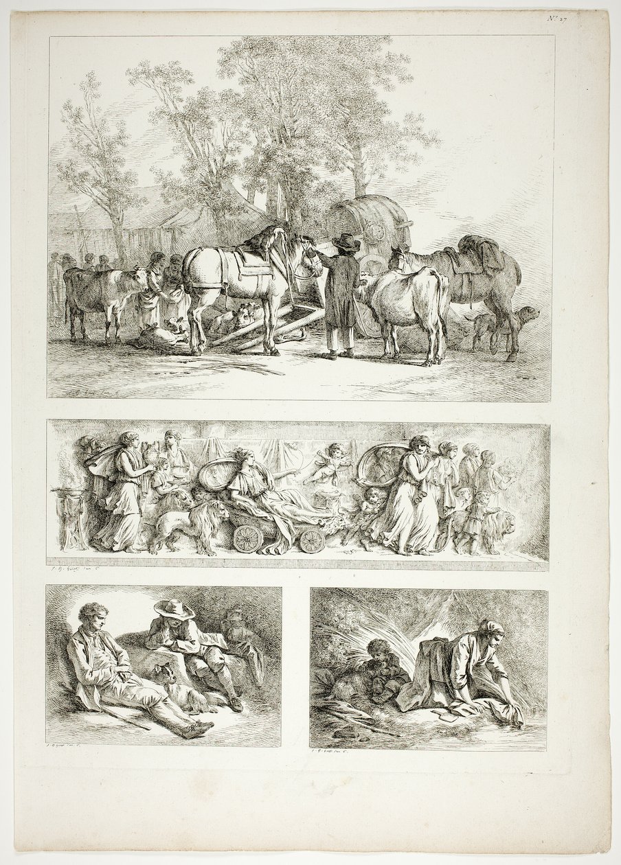Plate 27 of 38 from Oeuvres de J. B. Huet by Jean Baptiste Huet