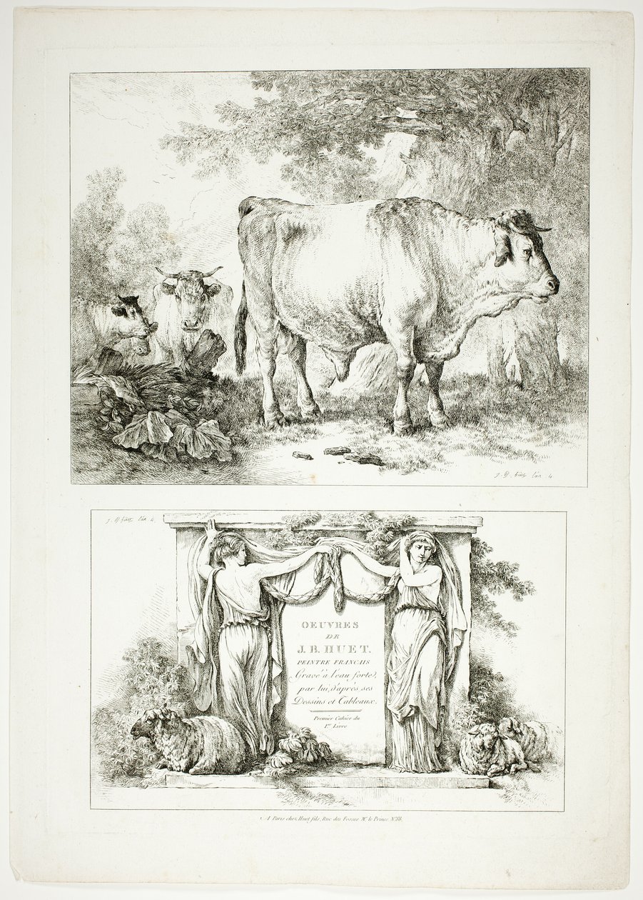 Plate One of 38 from Oeuvres de J. B. Huet by Jean-Baptiste Huet