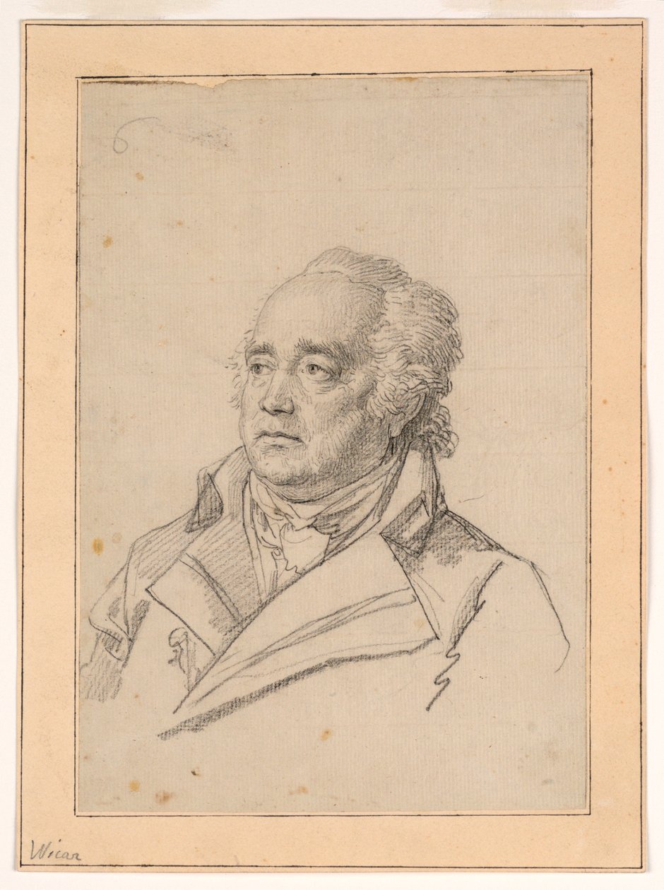 Portrait of a Man, Giuseppe Valadier by Jean Baptiste Joseph Wicar