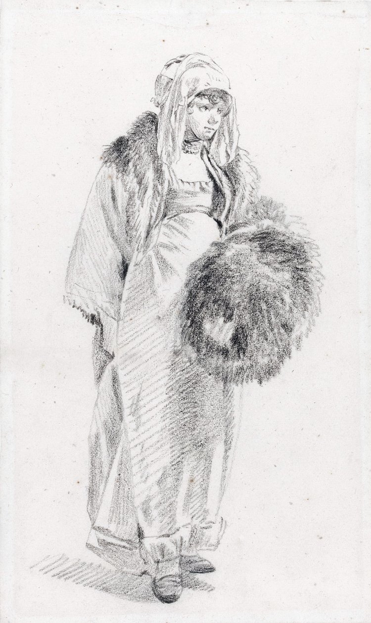 Russian Woman with a Fur Muff by Jean Baptiste Le Prince
