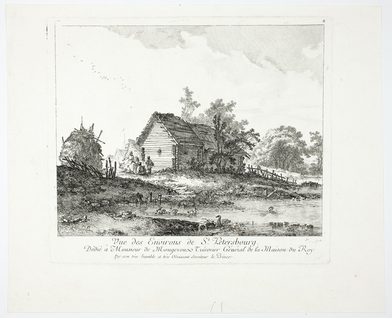 View near St. Petersburg by Jean Baptiste Le Prince
