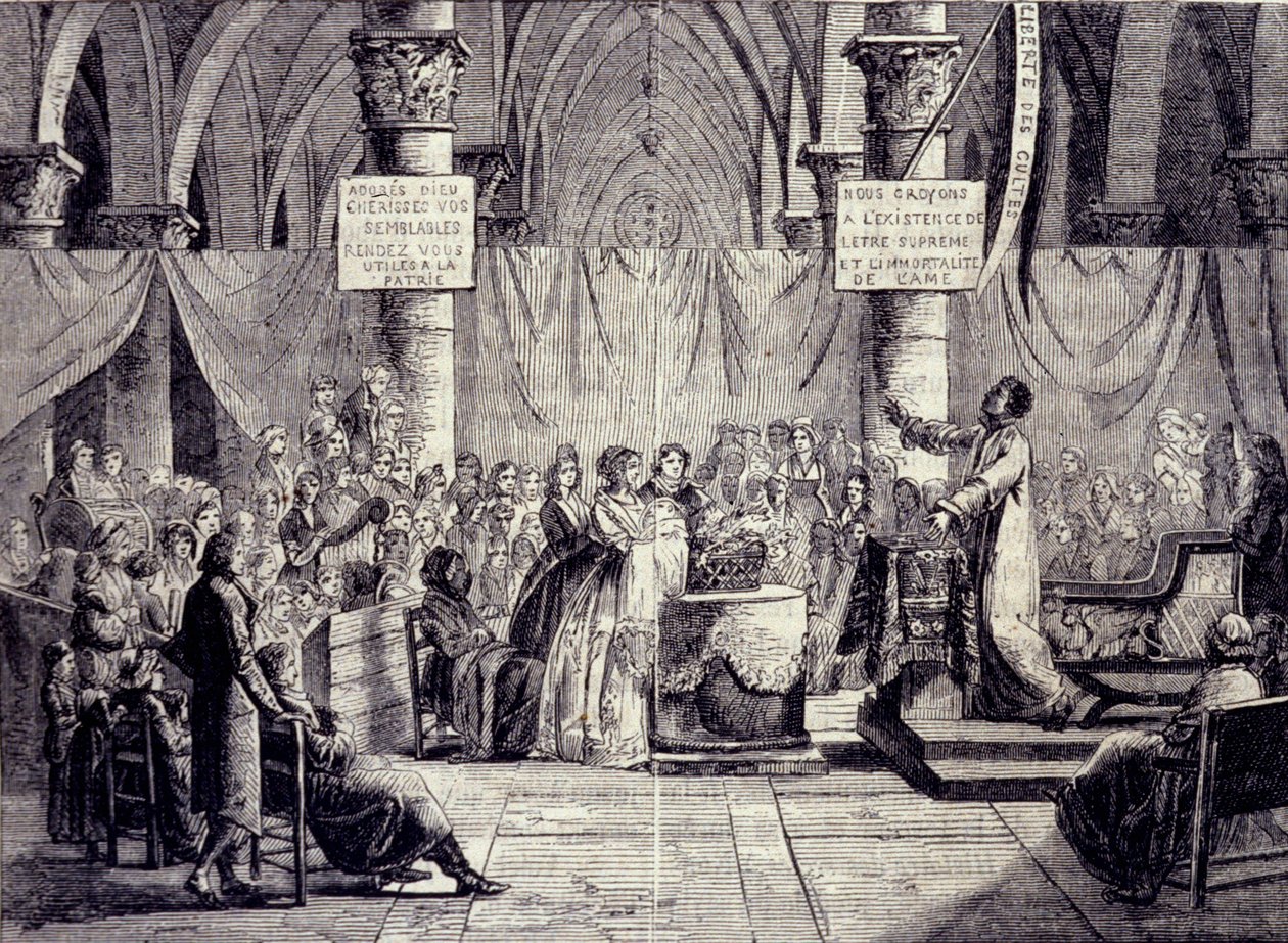 Baptism of members of the Theophilanthropy sect between 1796 and 1800. by Jean Baptiste Mallet