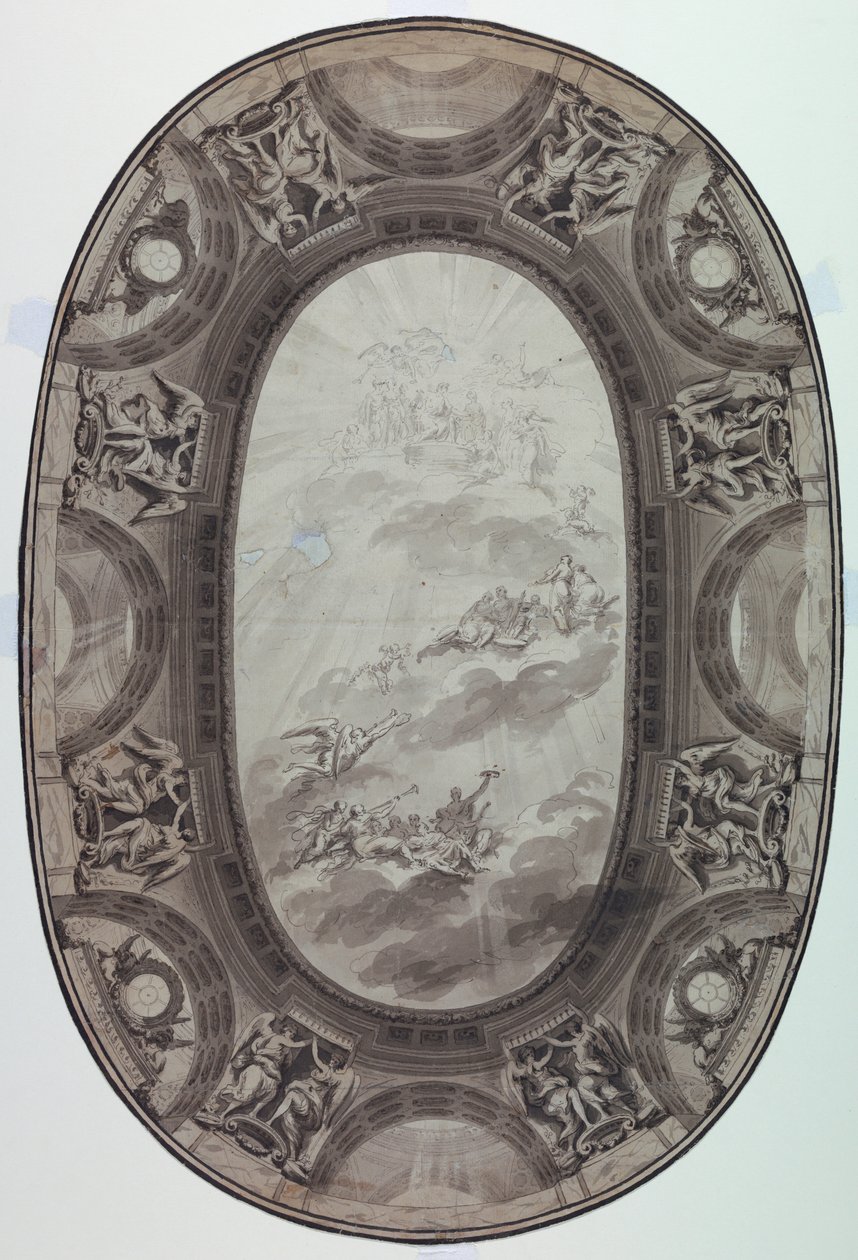 Project for the Painted Decoration of the Ceiling of a Hall, 1761 by Jean Baptiste Marie Pierre