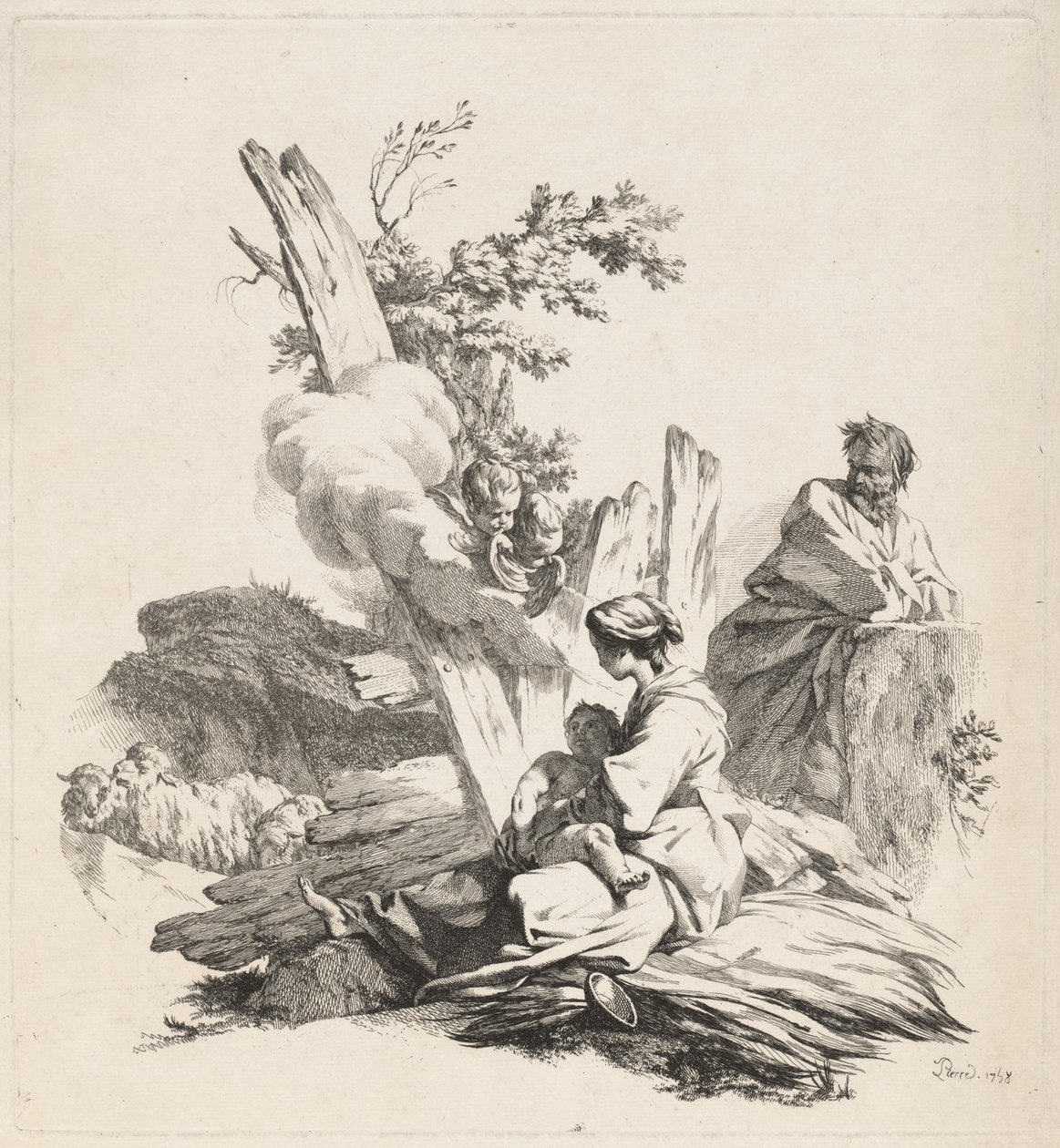 Rest on the Flight into Egypt by Jean Baptiste Marie Pierre
