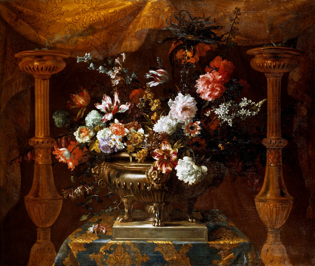 Still Life with Flowers in a Silver Vase with Perfume Burners, c.1690-99 by Jean Baptiste Monnoyer