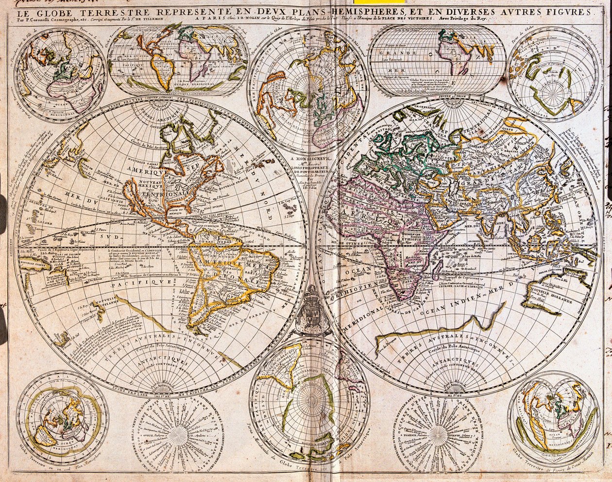 Map of the World by Jean Baptiste Nolin