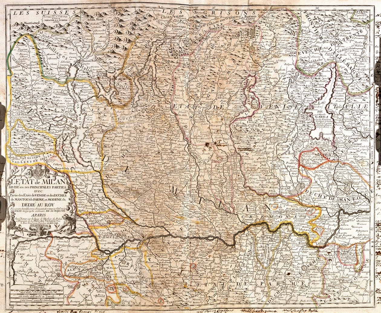 Map of the Area of Milan (Italy) by Jean Baptiste Nolin