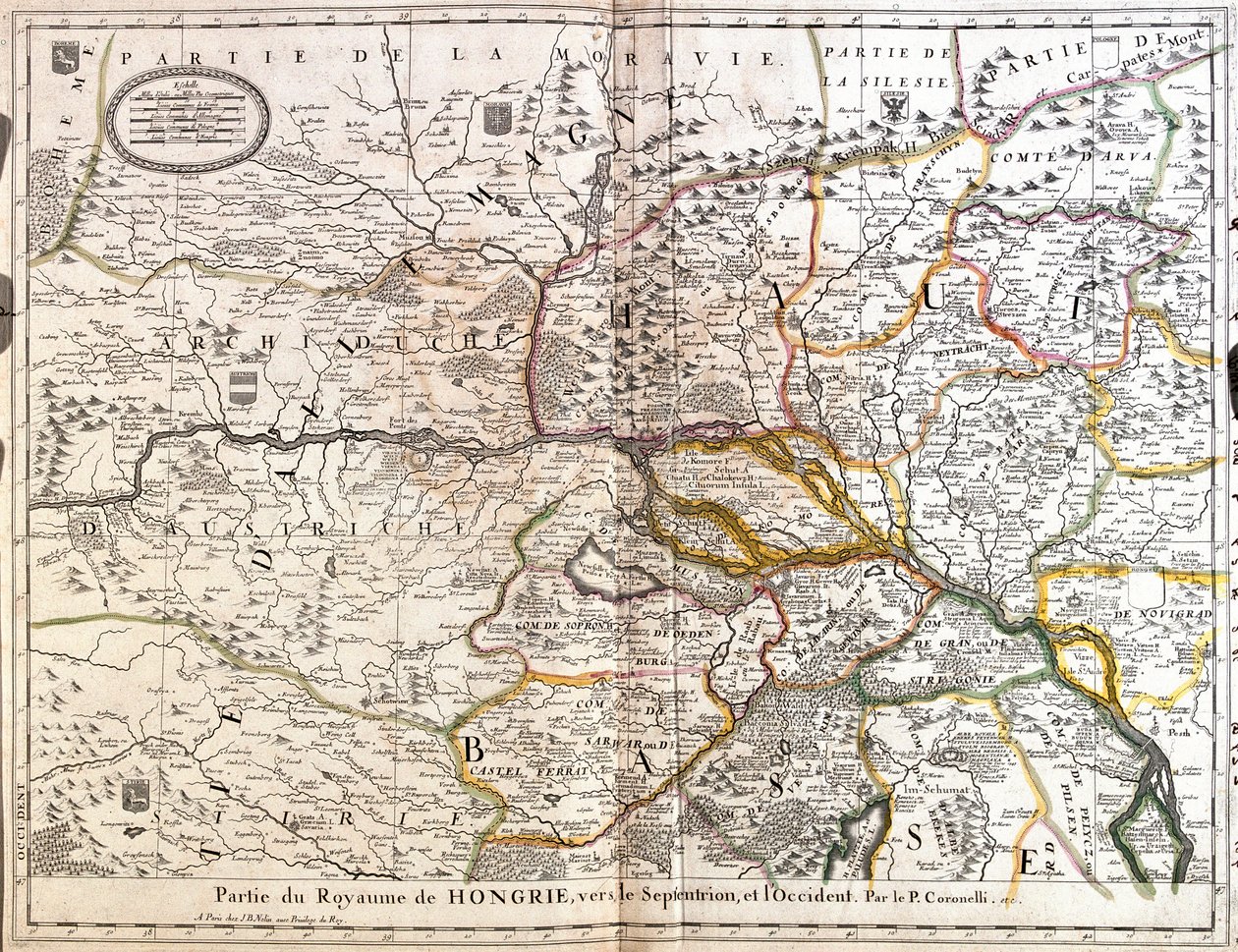 Map of the north-western part of the Kingdom of Hungary by Jean Baptiste Nolin