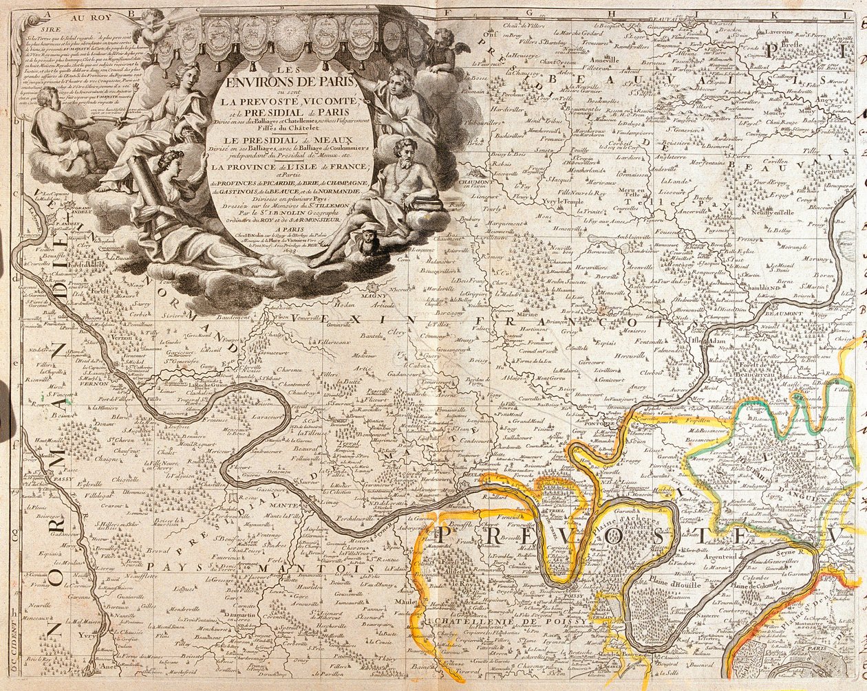 Map of the northwest of Ile de France by Jean Baptiste Nolin
