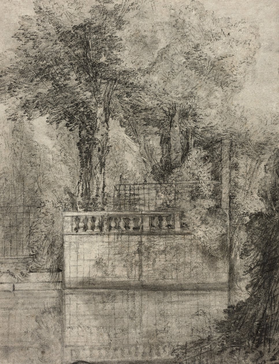 Lattice Work and Reflecting Pool at Arcueil by Jean Baptiste Oudry