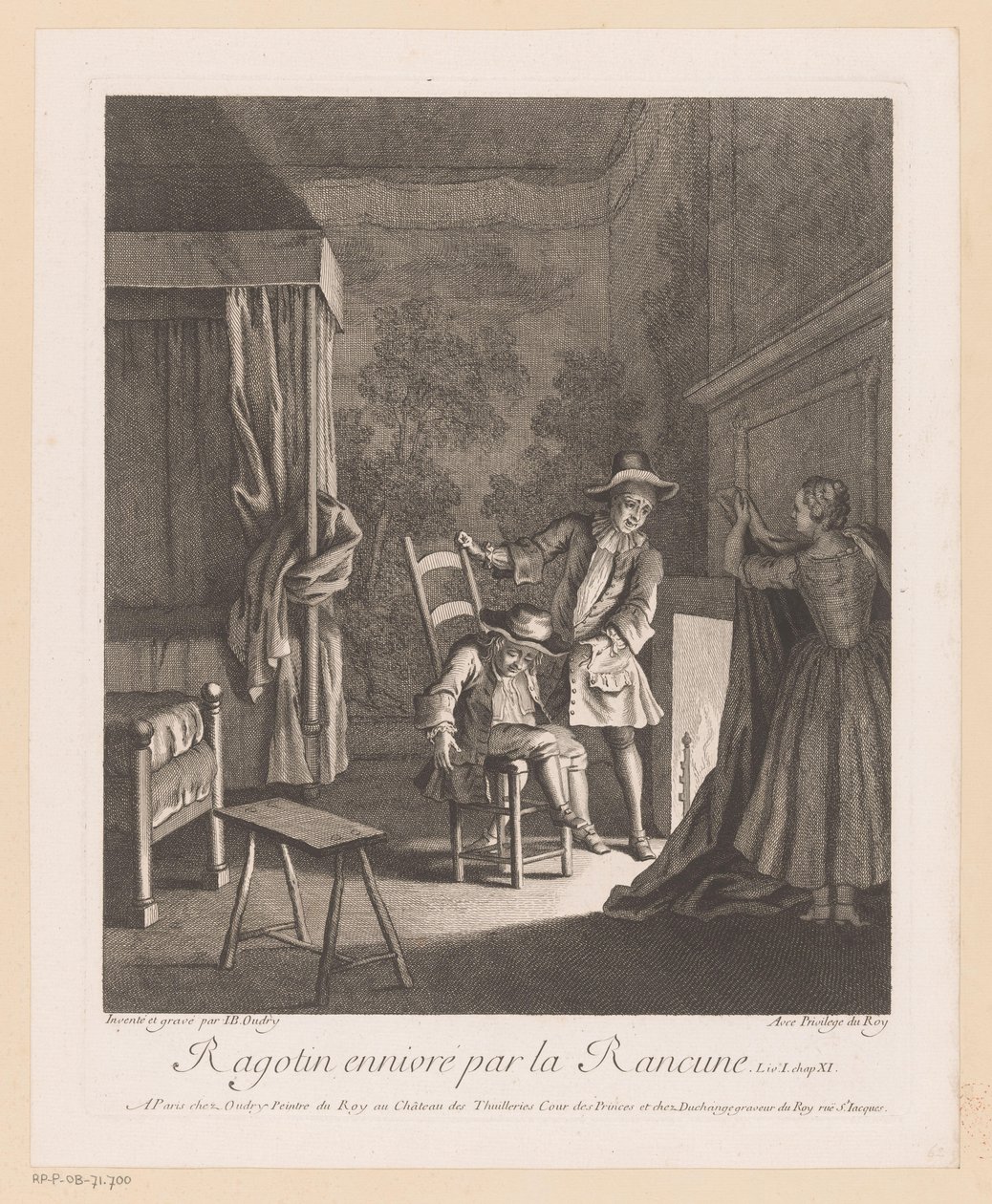 Ragotin Drunk on a Chair by the Fire (Scenes from the Roman Comique by Scarron) by Jean Baptiste Oudry