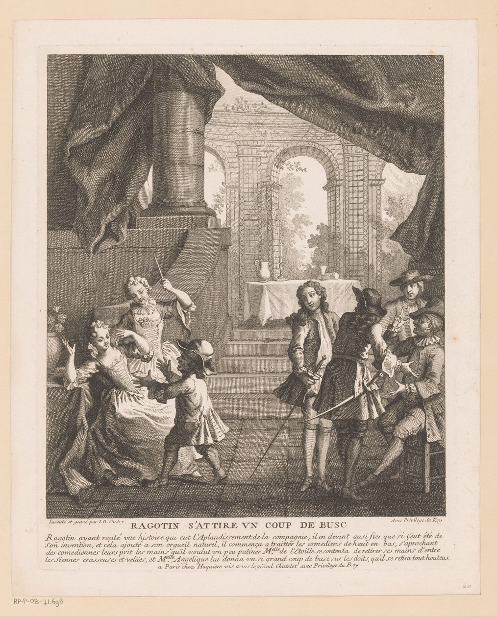 Ragotin Gets a Tap on His Fingers from a Lady by Jean Baptiste Oudry