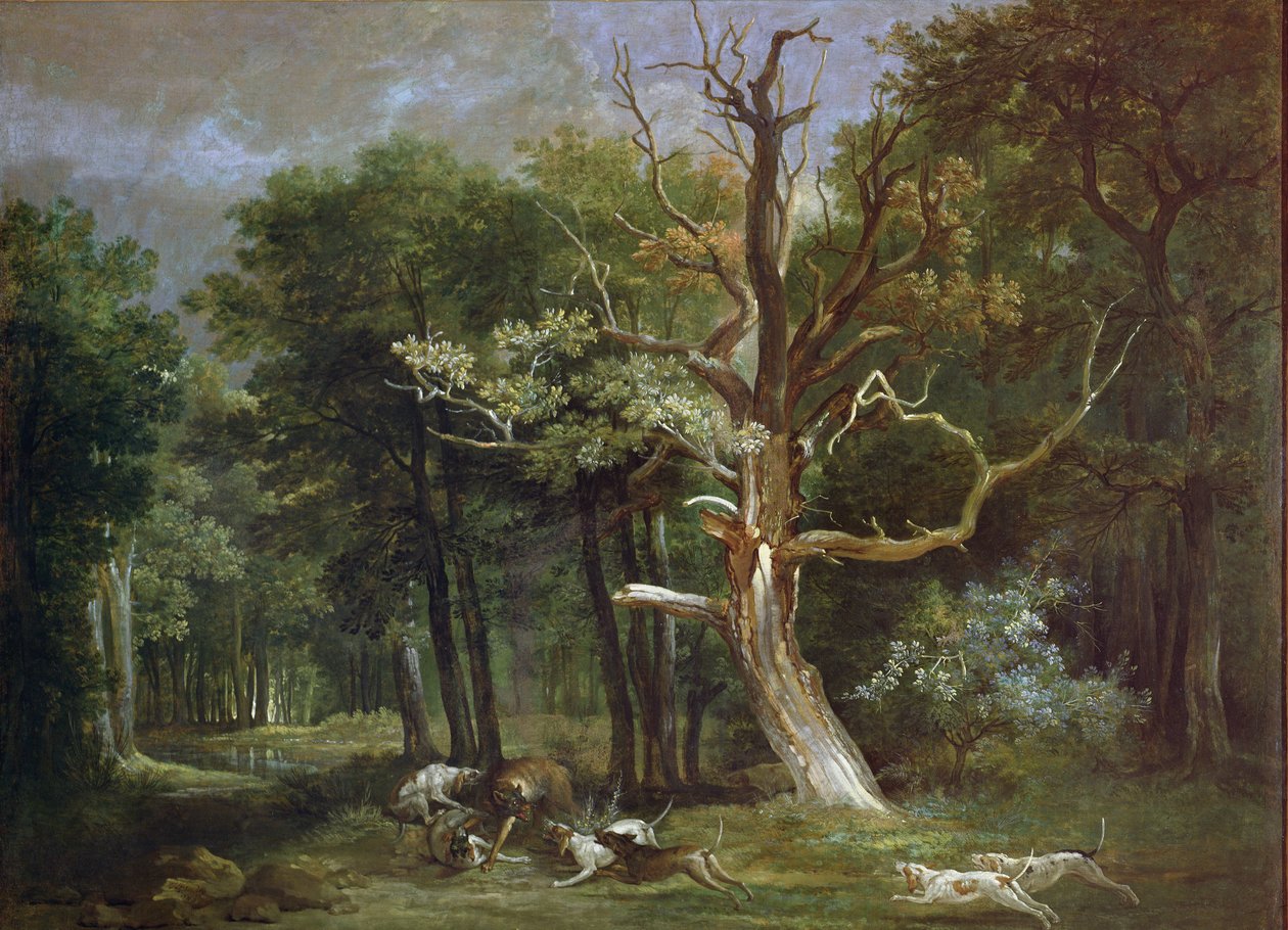 Wolf Hunt in the Forest of Saint-Germain by Jean Baptiste Oudry