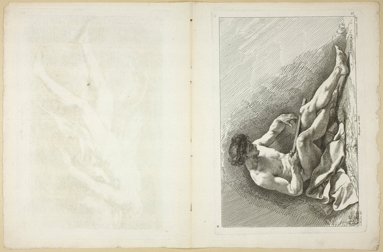 Figure (recto and verso), from Second Book of Academy Figures Engraved in Part by the Professors of the Royal Academy by Jean Baptiste Perronneau