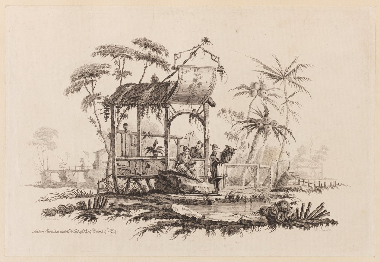 Figures Underneath a Structure by Jean Baptiste Pillement
