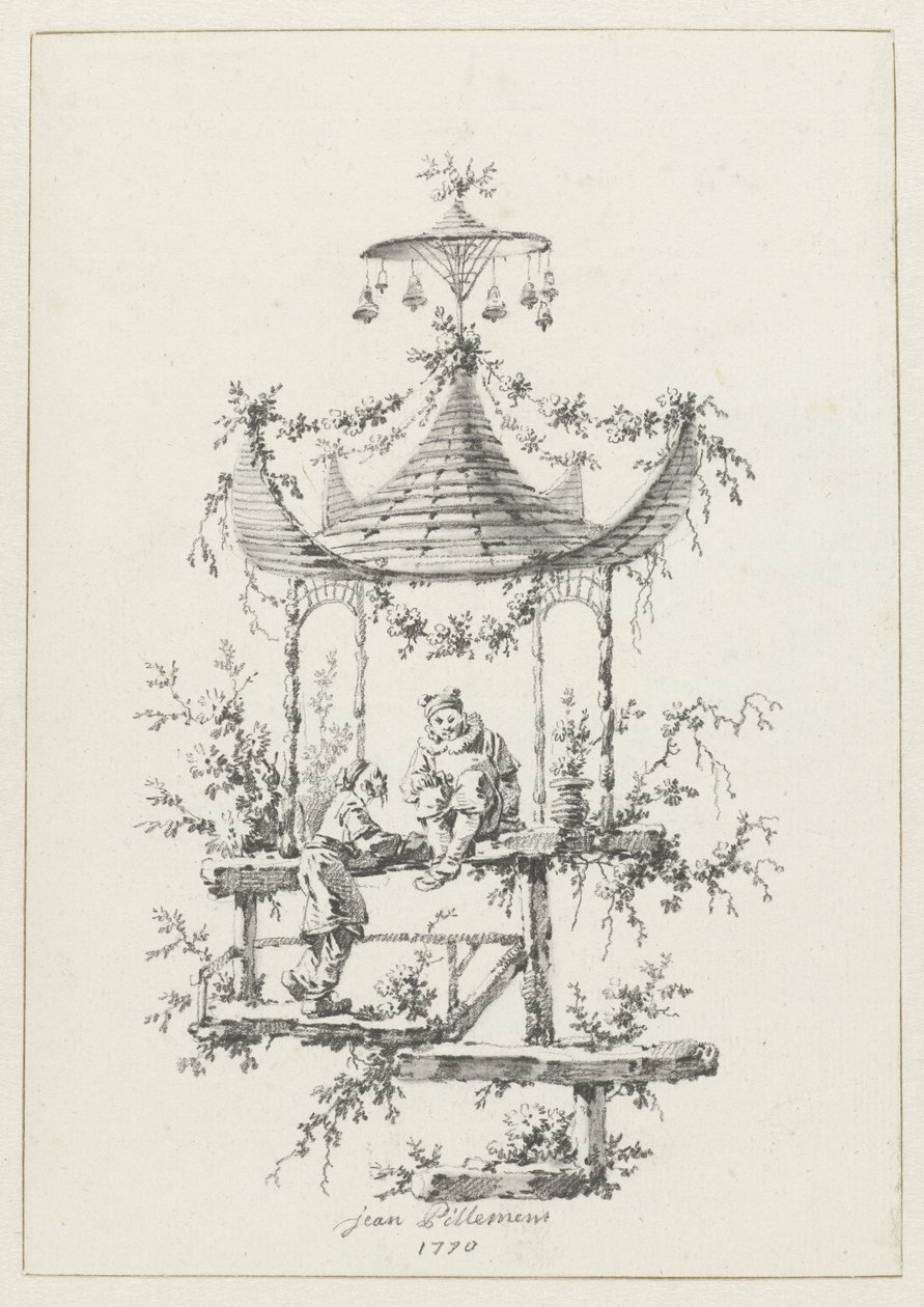 Ornamental Composition in Chinoiserie Style by Jean Baptiste Pillement