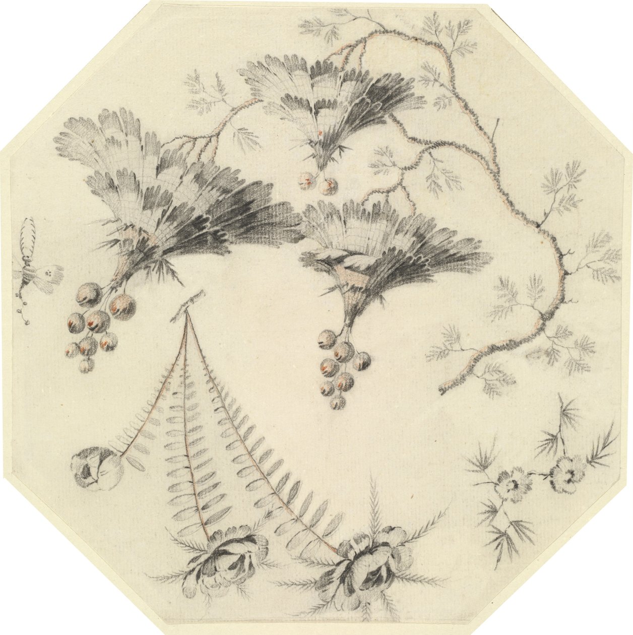 Pagoda Flowers and Roses by Jean Baptiste Pillement