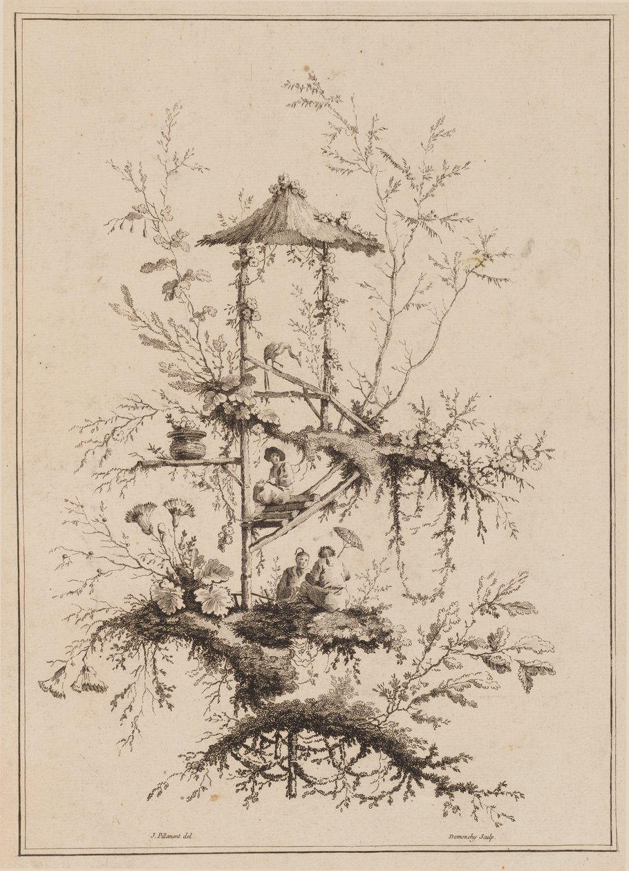Plate from a Set of Chinoiserie Representations by Jean Baptiste Pillement