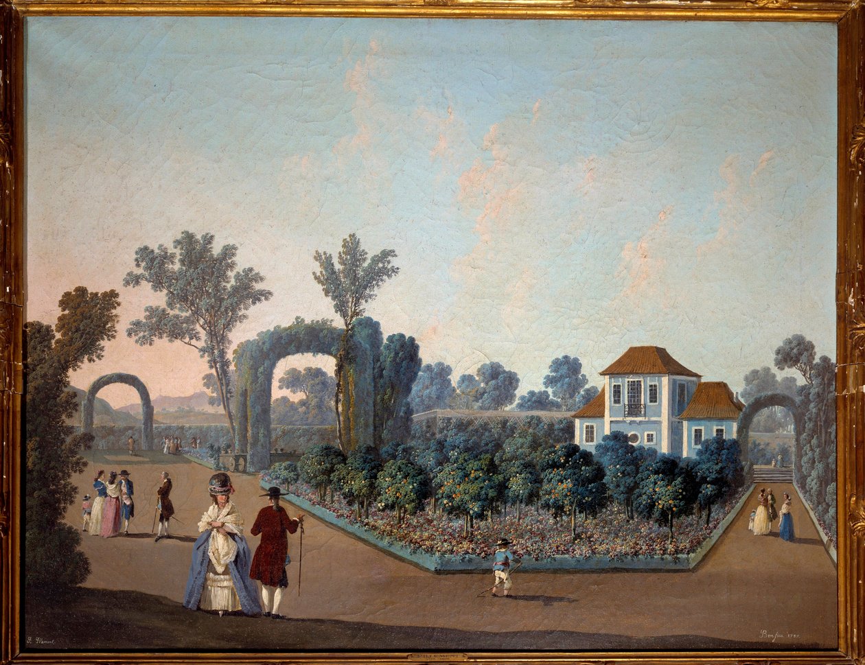 View of the gardens of Benfica in Lisbon in 1785 by Jean Baptiste Pillement