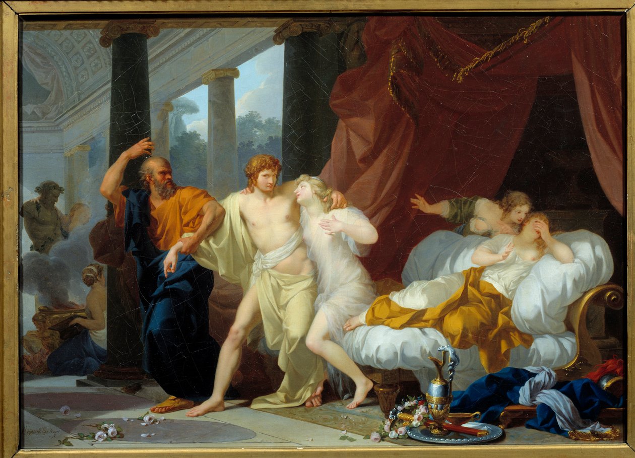 Socrates Pulling Alcibiades Out of the Bosom of Voluptuousness by Jean Baptiste Regnault