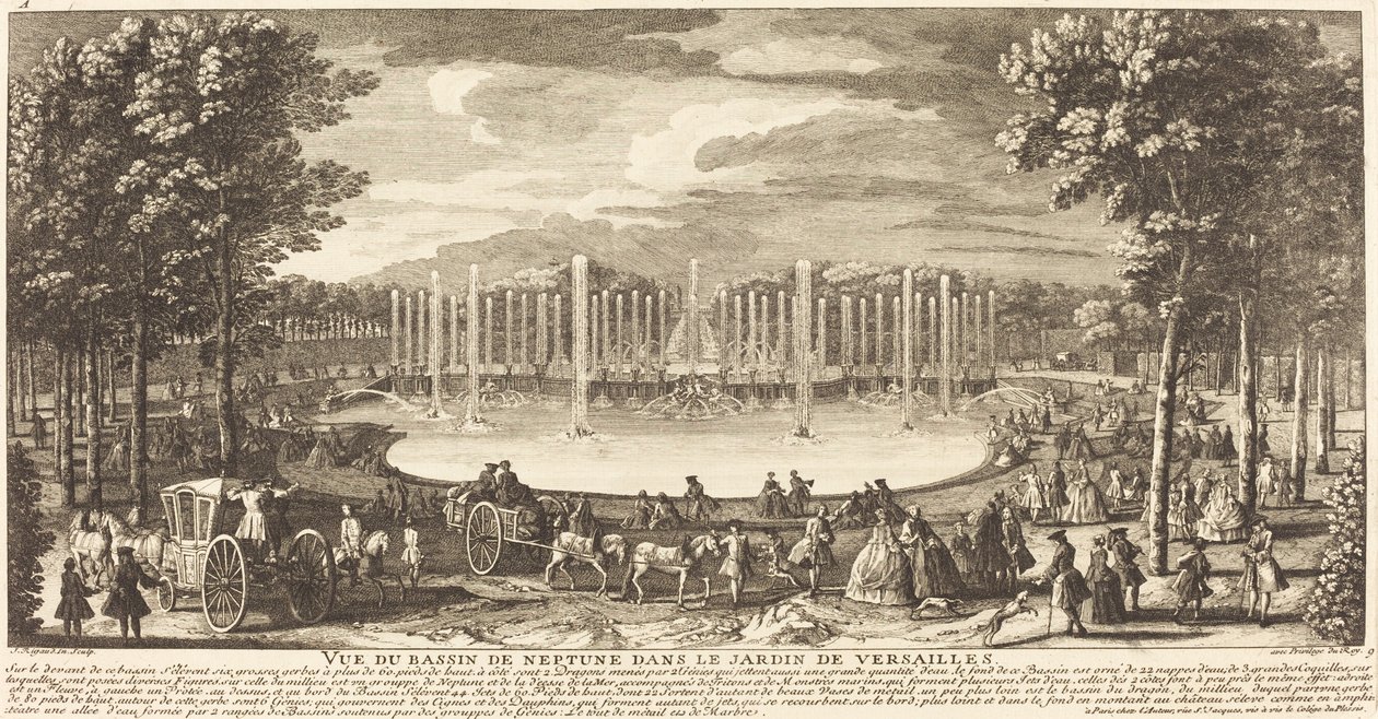 View of the Neptune Basin in the Garden of Versailles by Jean Baptiste Rigaud