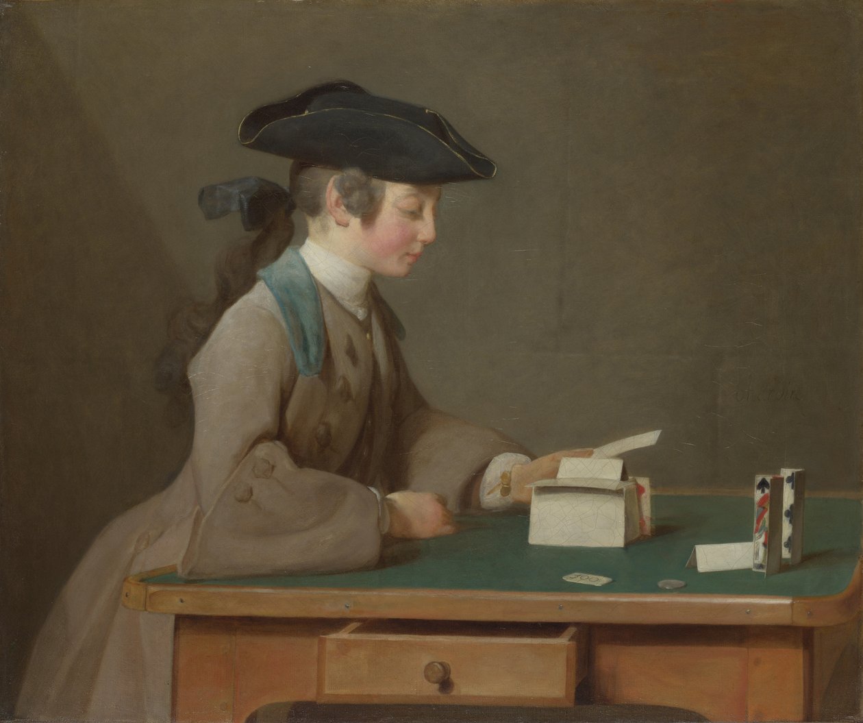 The House of Cards, c. 1736 by Jean Baptiste Simeon Chardin