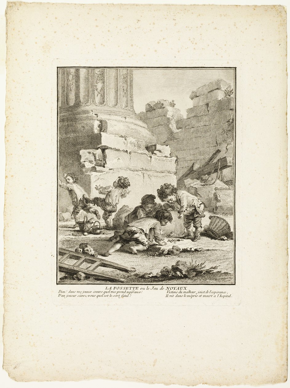 The Dimple, or The Game of Stones, from The Games of the Urchins of Paris by Jean Baptiste Tilliard I