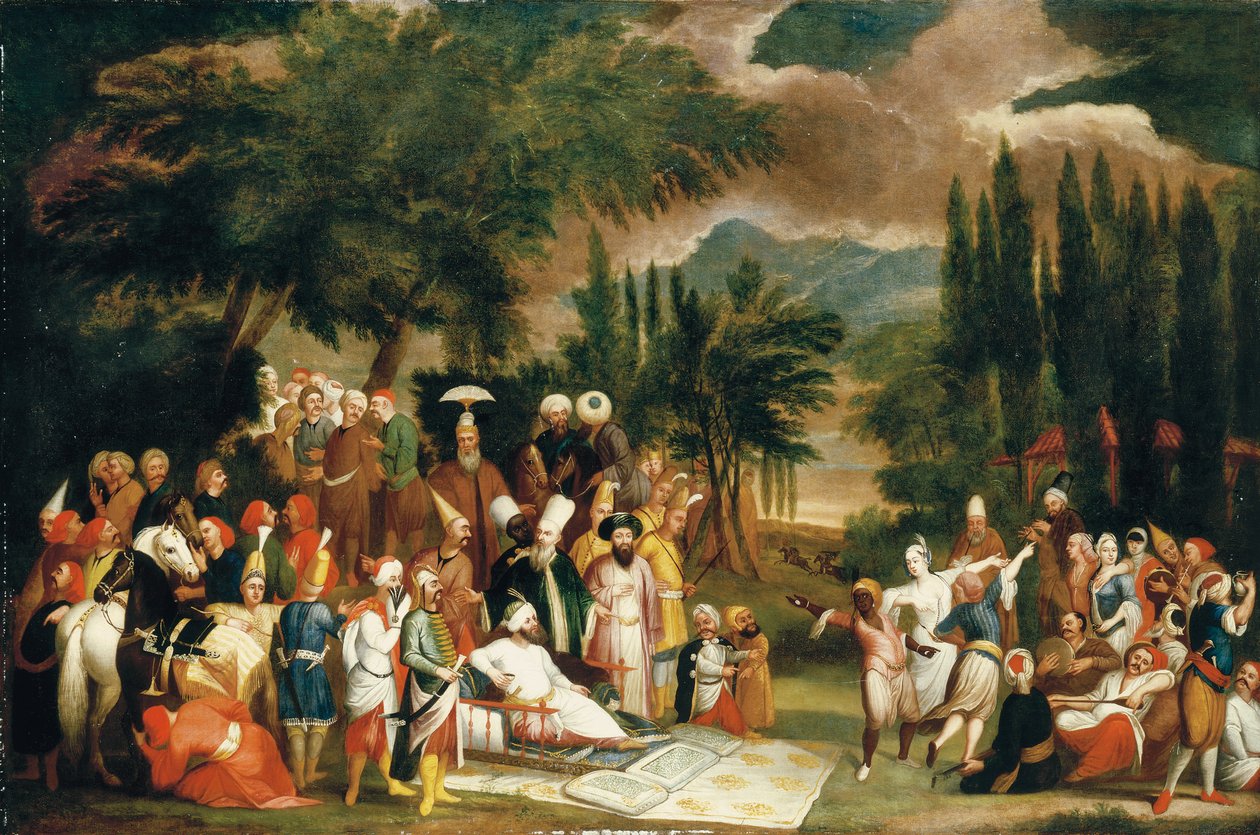 The Hunting Party of Sultan Ahmed III by Jean Baptiste Vanmour