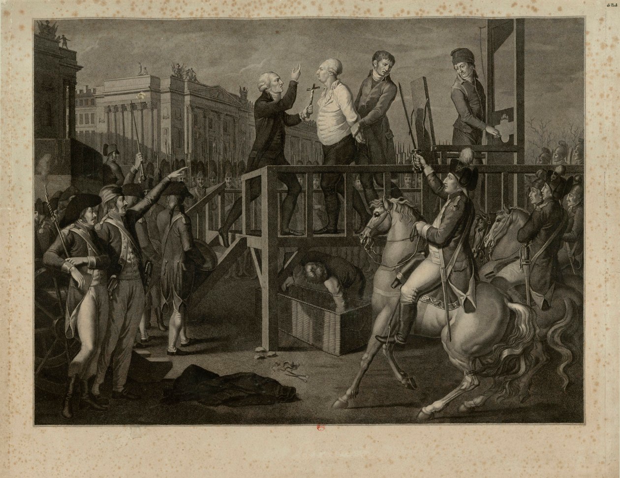 The Execution of Louis XVI in the Place de la Revolution on 21 January 1793, ca. 1794 by Jean Baptiste Verite