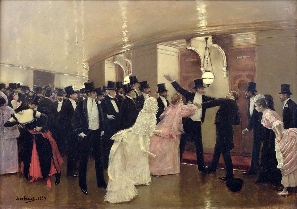 An Argument in the Corridors of the Opera, 1889 by Jean Beraud