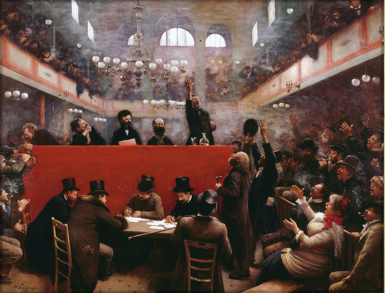 At the Graffard Meeting Hall by Jean Beraud