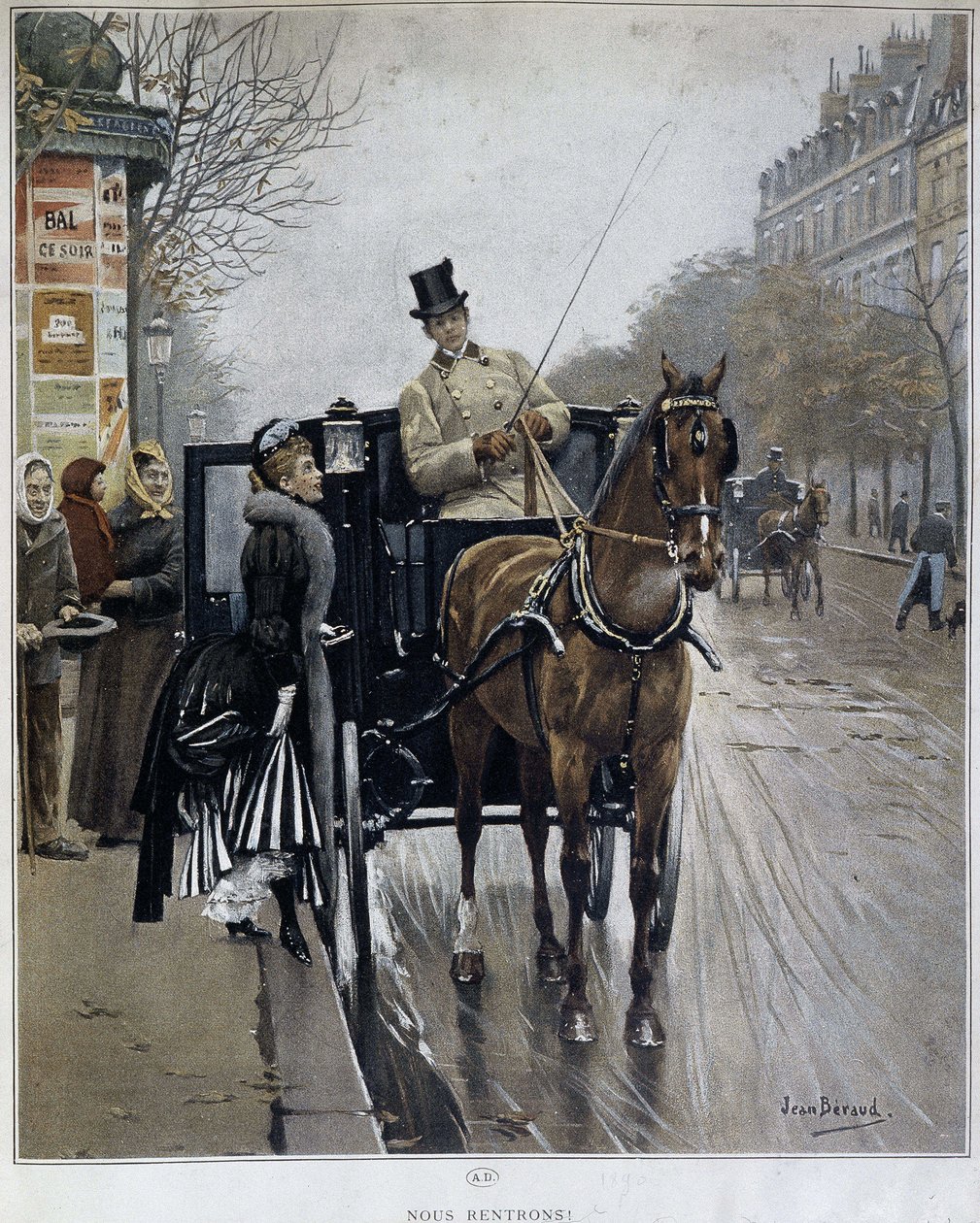 Elegant Woman in a Carriage in Paris: 