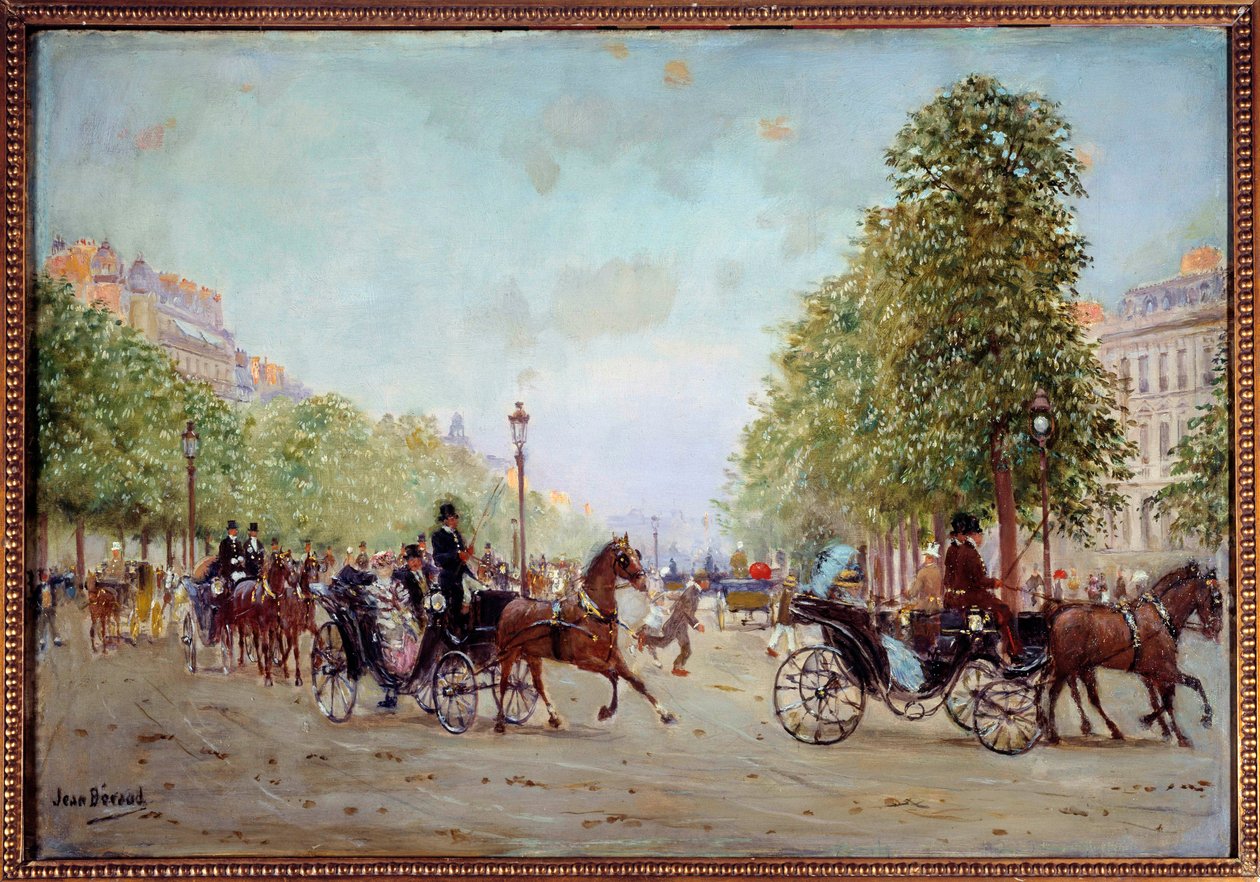 La promenade aux Champs-Elysees. Painting by Jean Beraud (1849-1935) 19th century. Paris, Musee Carnavalet by Jean Beraud