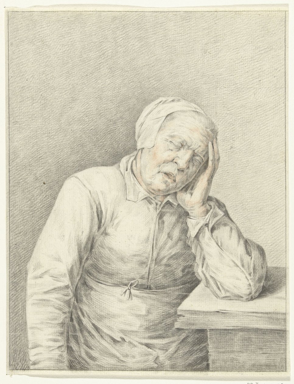 Sleeping Old Woman, with Head in Hand by Jean Bernard