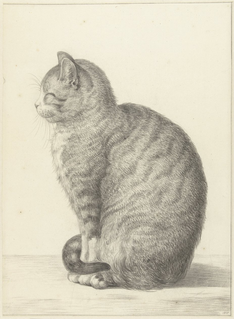 Sitting Cat, Facing Left by Jean Bernard