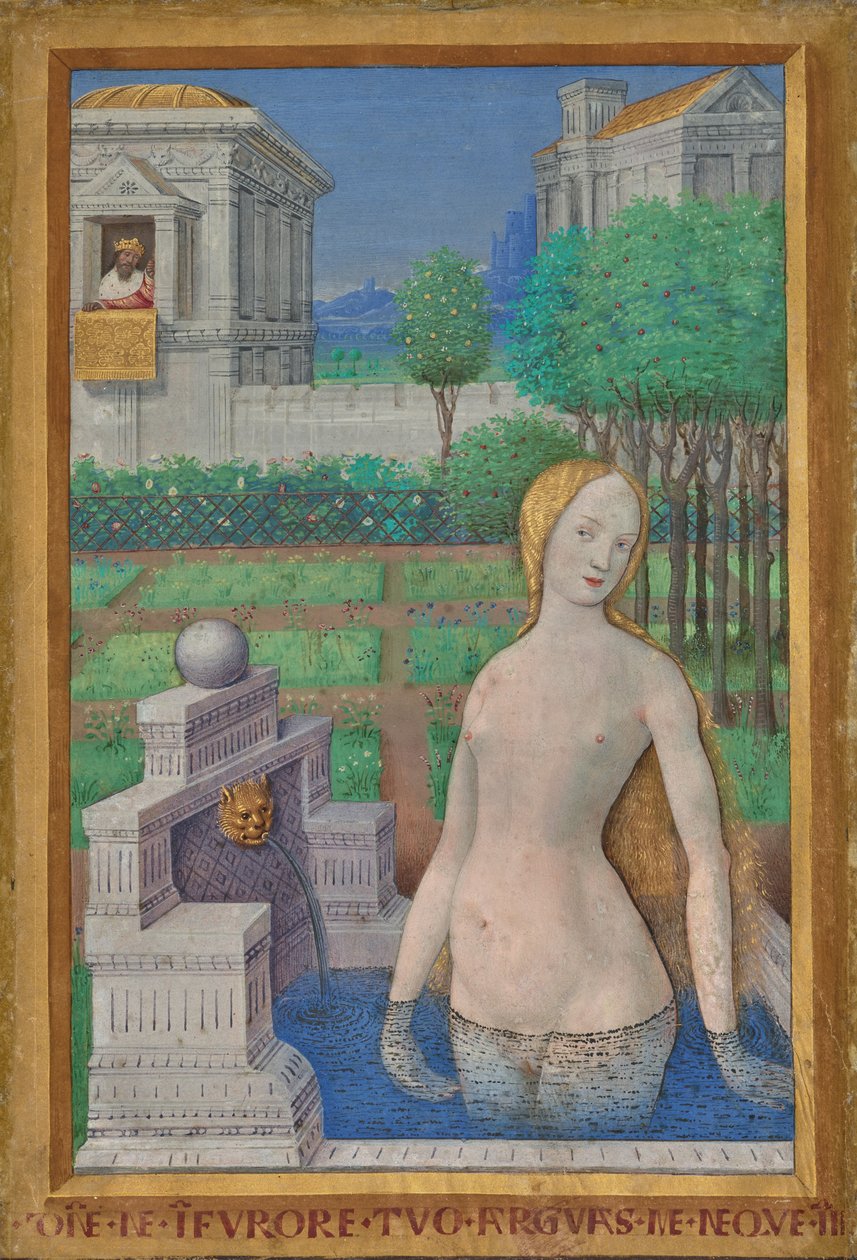Bathsheba Bathing from the Hours of Louis XII by Jean Bourdichon