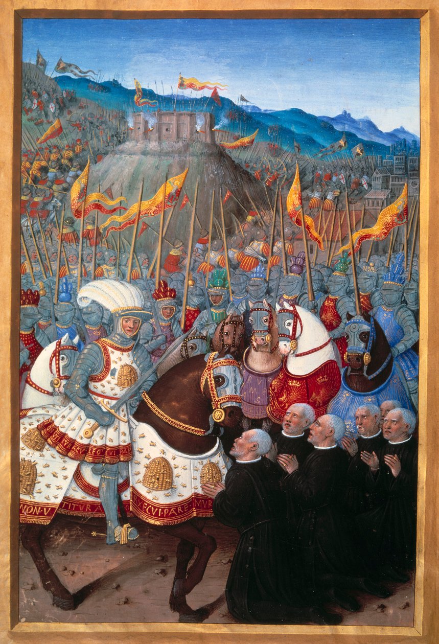Louis XII Received Six Bourgeois from Genes Kneeling (Miniature) by Jean Bourdichon