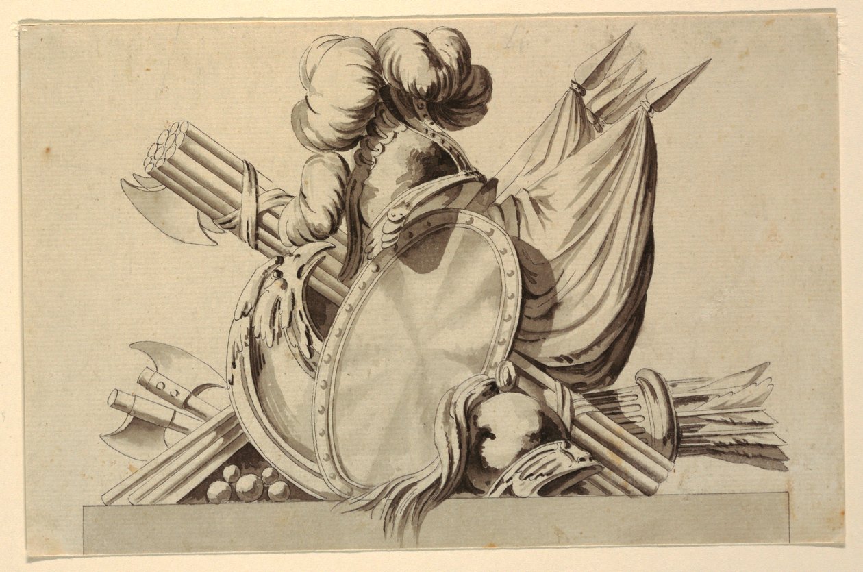 Design for Trophy with Military Attributes by Jean Charles Delafosse