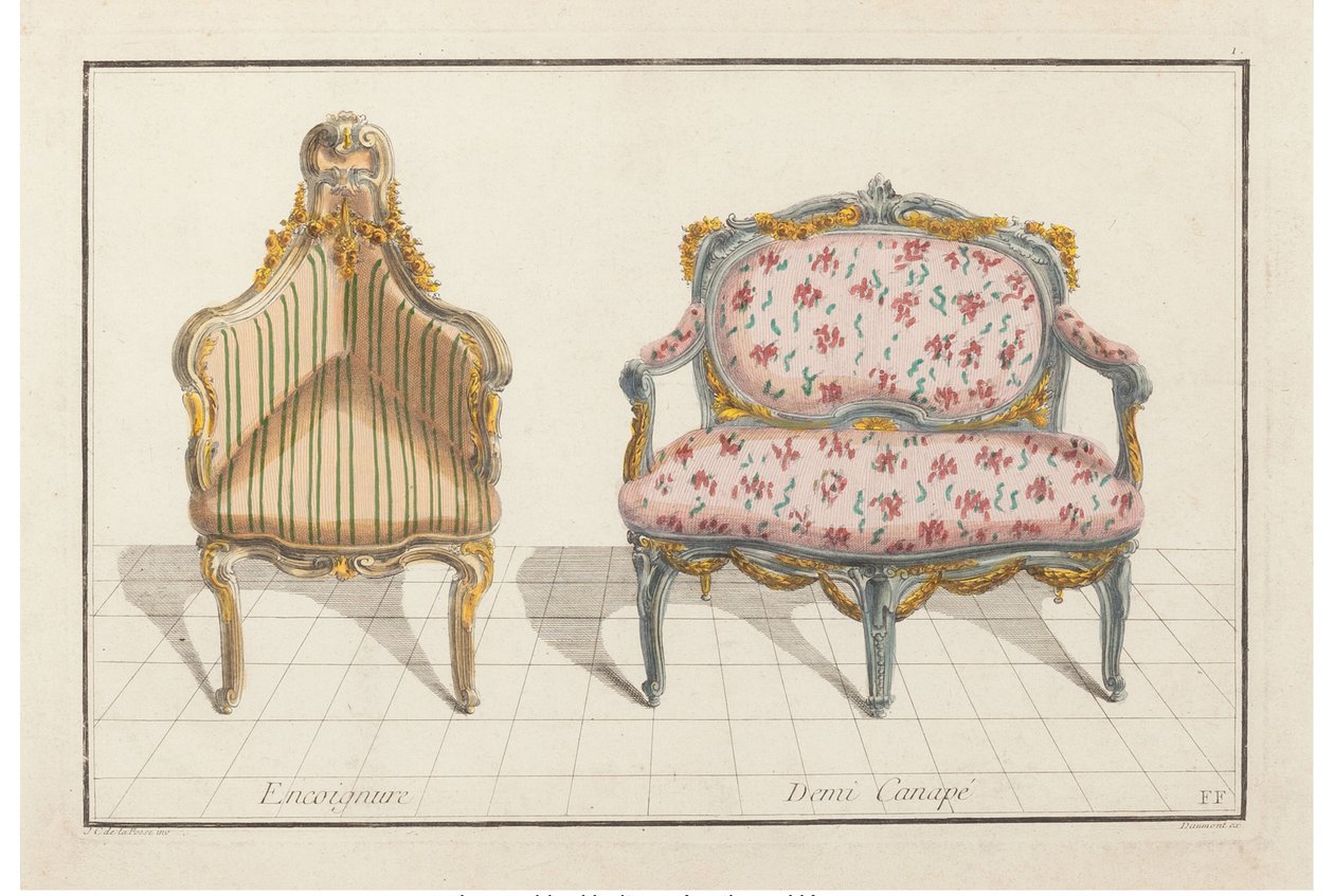 Encoignure, Demi Canapé. Nouvelle Iconologie Historique ou Attributes Hierogliphyques, c.1768 by Jean Charles Delafosse