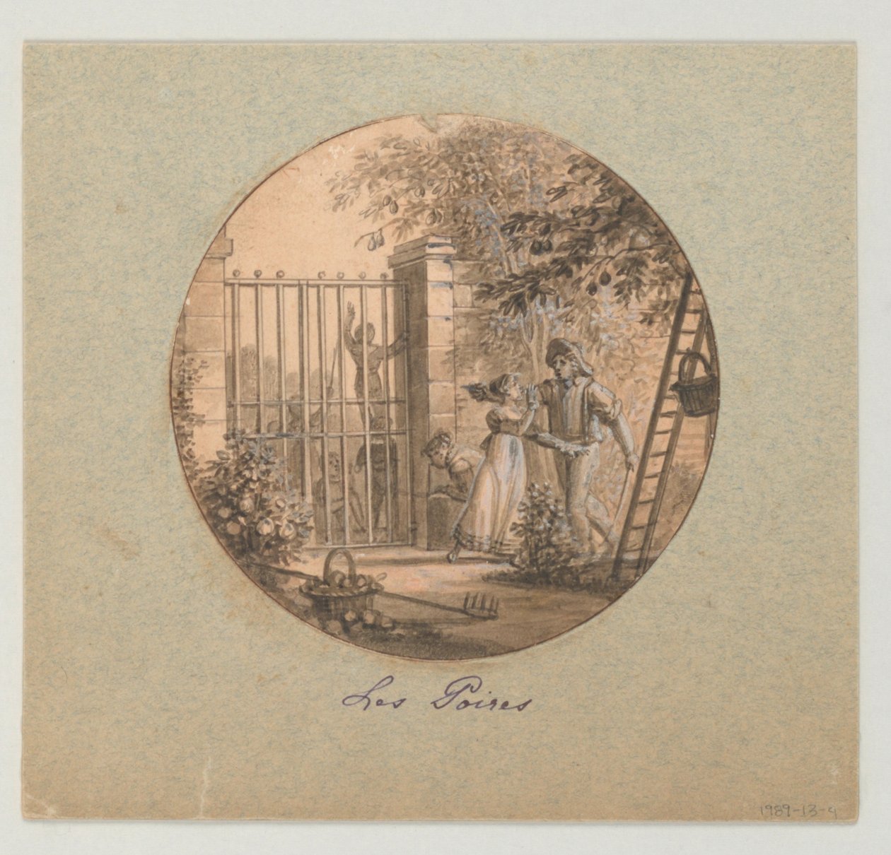 Design for a Painted Porcelain Plate, Les Poires (Pears) from the Dessert Service by Jean-Charles Develly