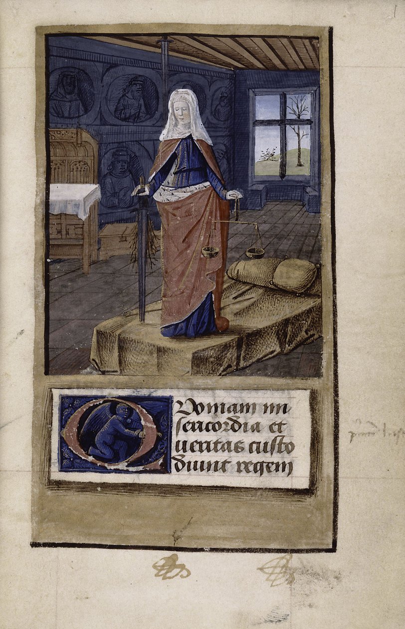 Allegory of Justice from John of Wales Breviloquium de virtutibus antiquorum principum et philosophorum by Jean Colombe