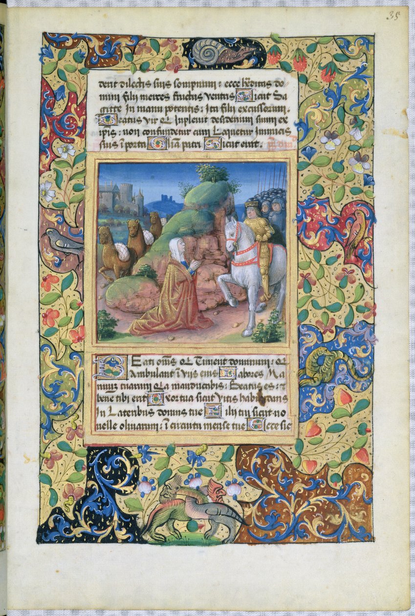 The Meeting of Abigail and David, from the Book of Hours of Louis dOrleans by Jean Colombe