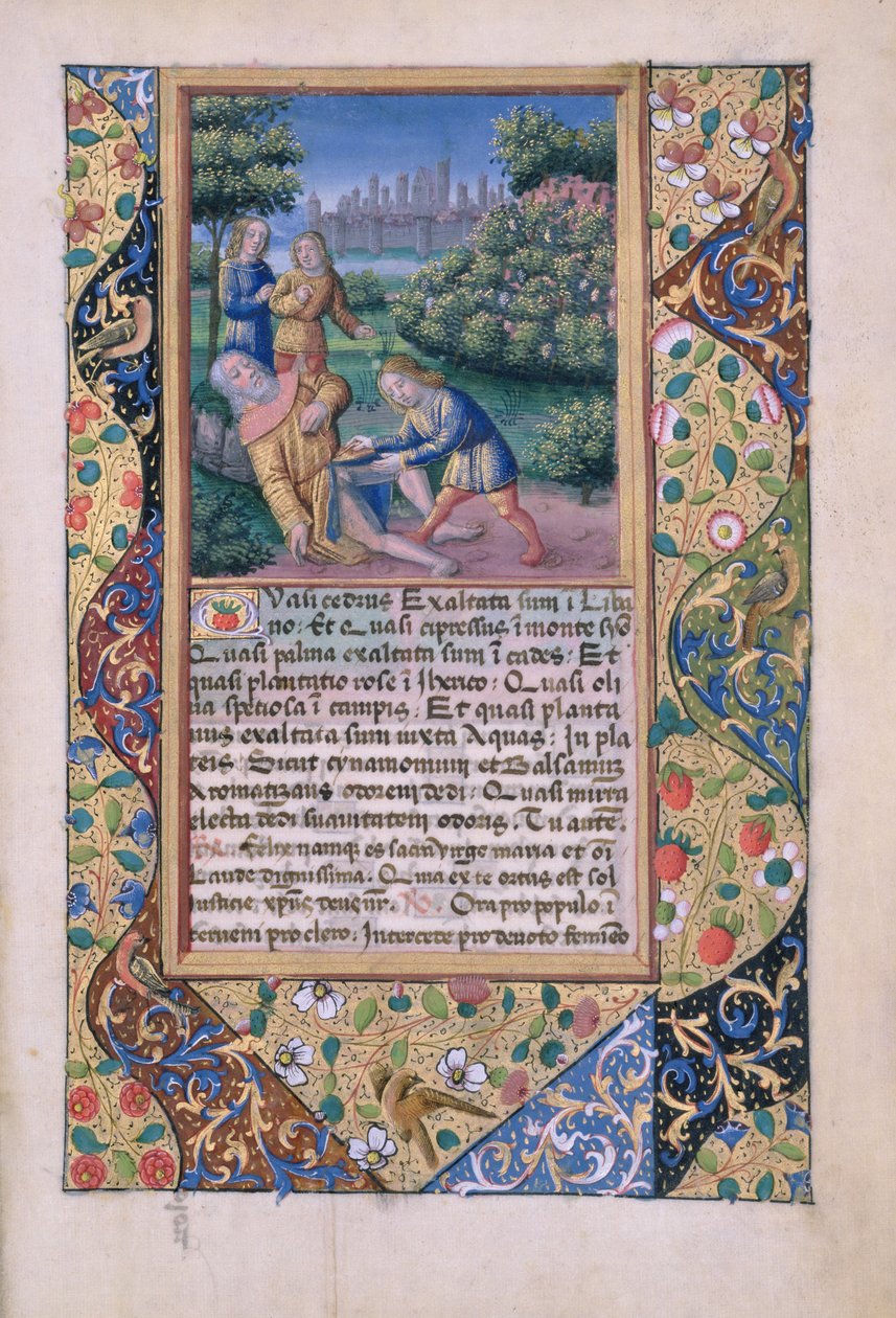 The Drunkenness of Noah, from Book of Hours of Louis dOrleans by Jean Colombe