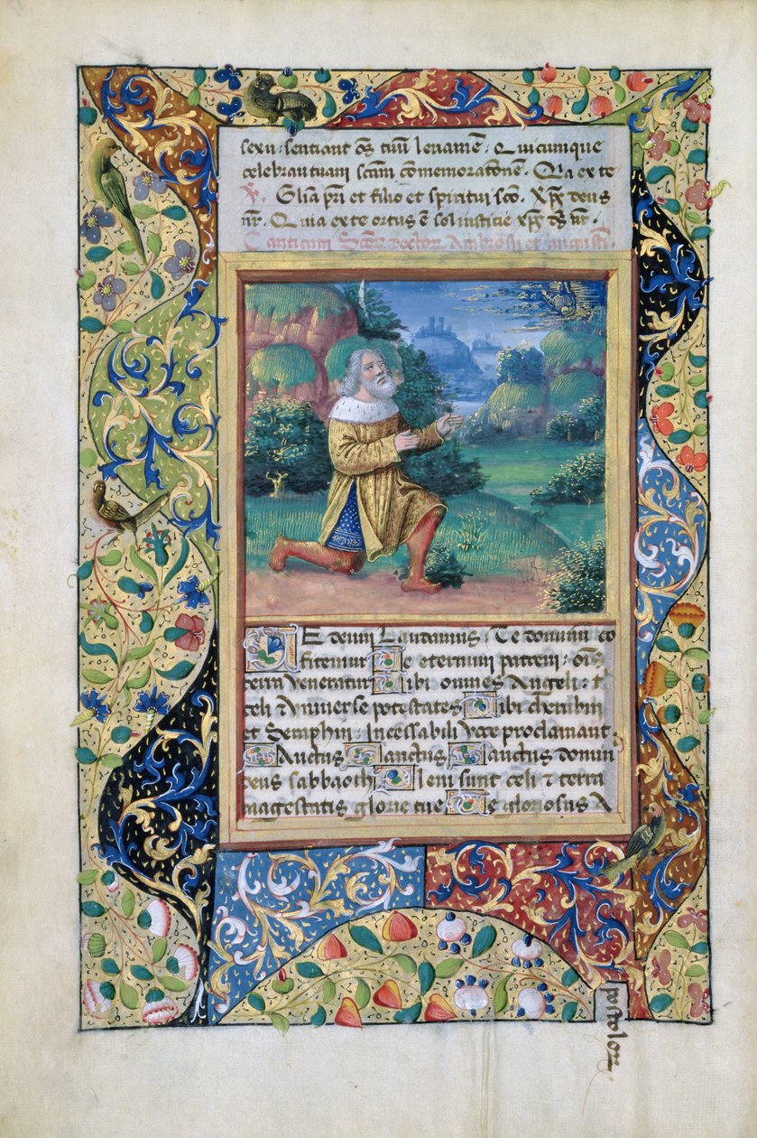 King David in Penitence before God the Father, from Book of Hours of Louis dOrleans by Jean Colombe