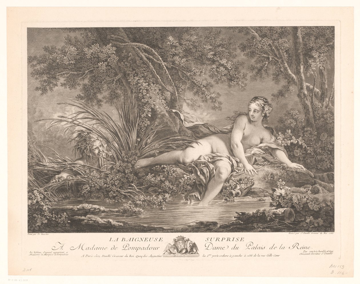 Bather Spied Upon by a Pond by Jean Daullé