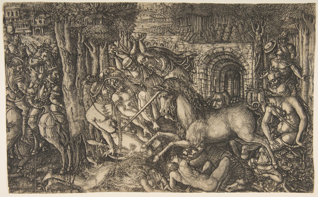 A King Pursued by a Unicorn, from the Unicorn Series, ca. 1555 by Jean Duvet