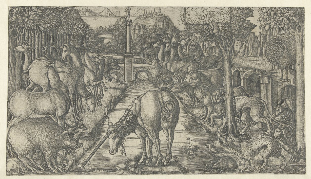 The Unicorn Purifies the Water with Its Horn (The Unicorn) by Jean Duvet