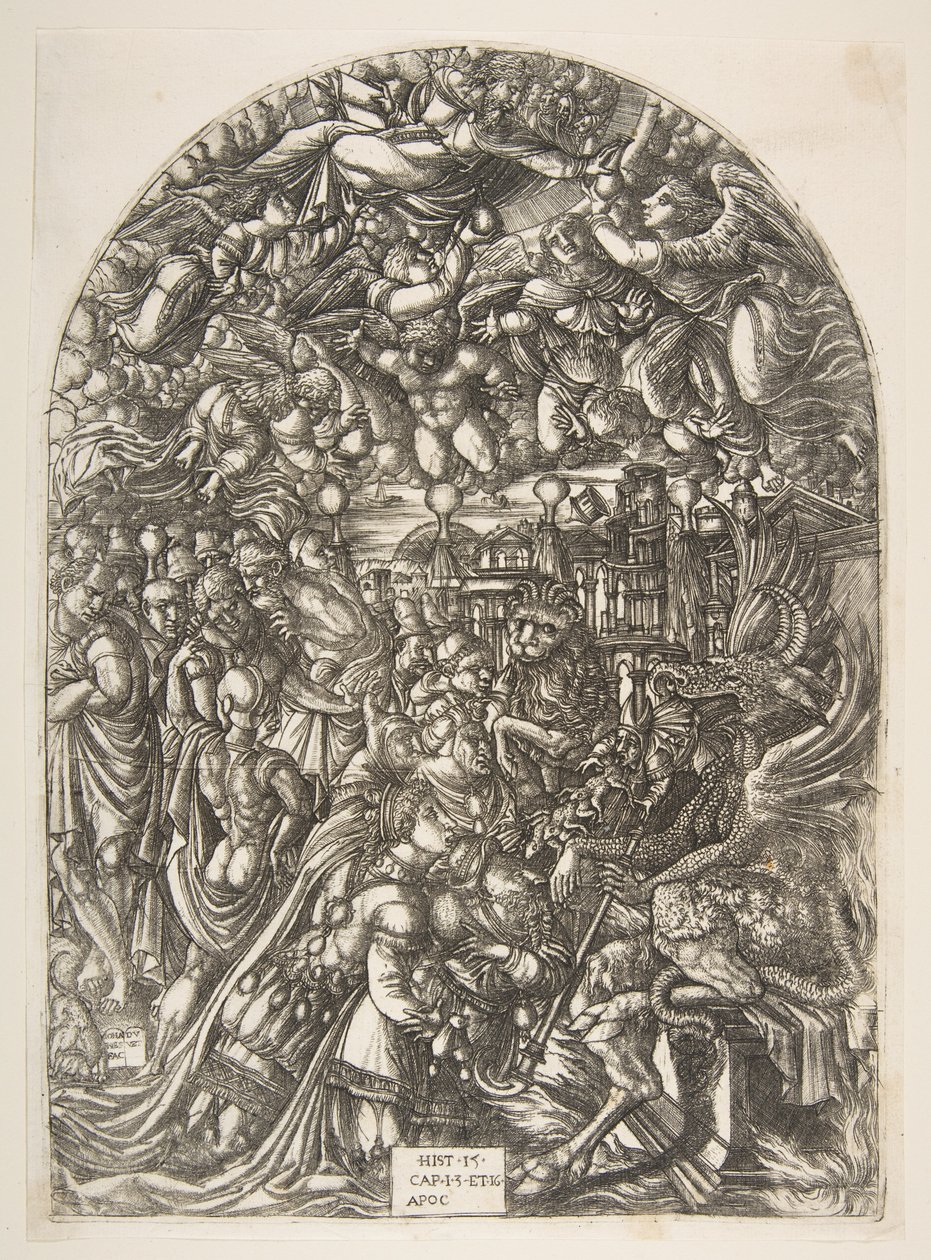 The Dragon with Two Horns and the Beast with Seven, from the Apocalypse by Jean Duvet