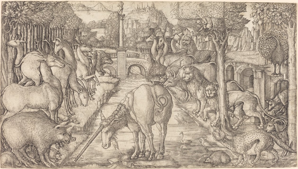 The Unicorn Purifies the Water with Its Horn by Jean Duvet