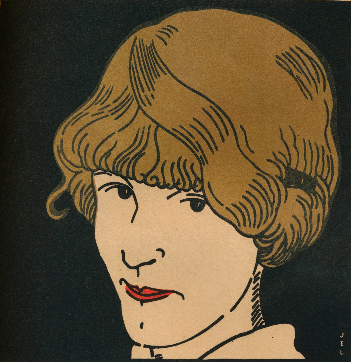 Golden-Haired Mask by Jean-Emile Laboureur